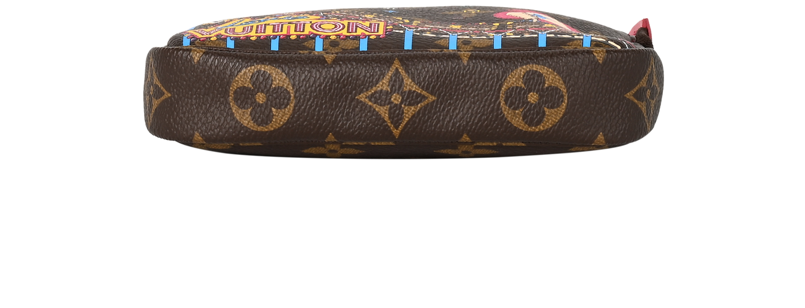 Vivienne Christmas 2020 Mini Pochette, &pound;550, Brown, Canvas, Top view